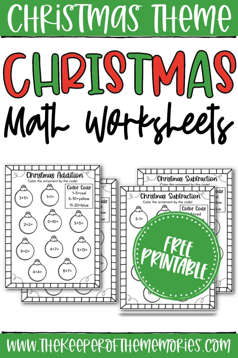 Free Printable Christmas Math Worksheets The Keeper Of The Memories Free Printable Christmas Math Worksheets The Keeper Of The Memories