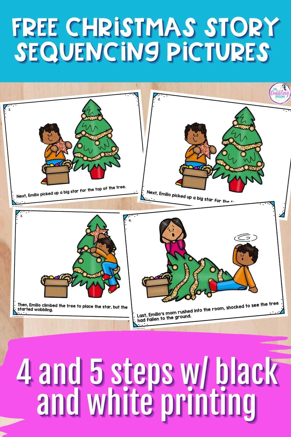 Free Printable Christmas Story Sequencing Pictures For Language Therapy Thedabblingspeechie