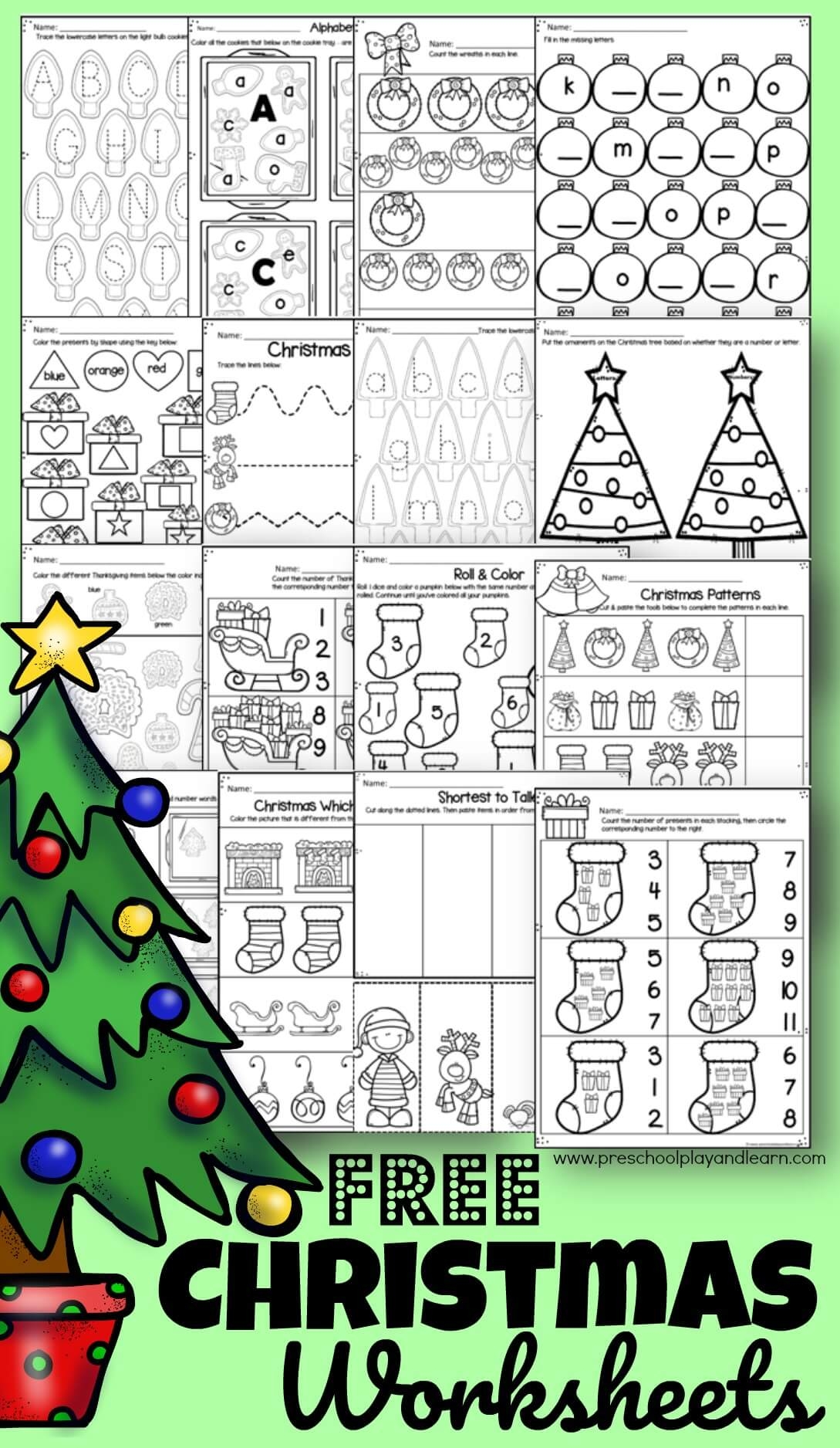 Christmas Preschool Math Worksheets
