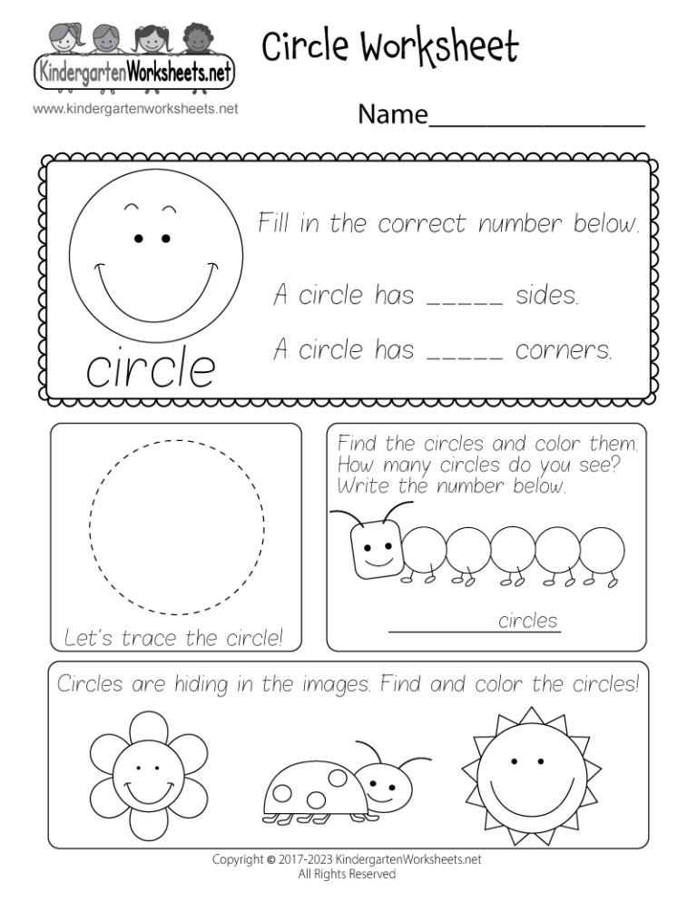 Free Printable Circle Worksheet
