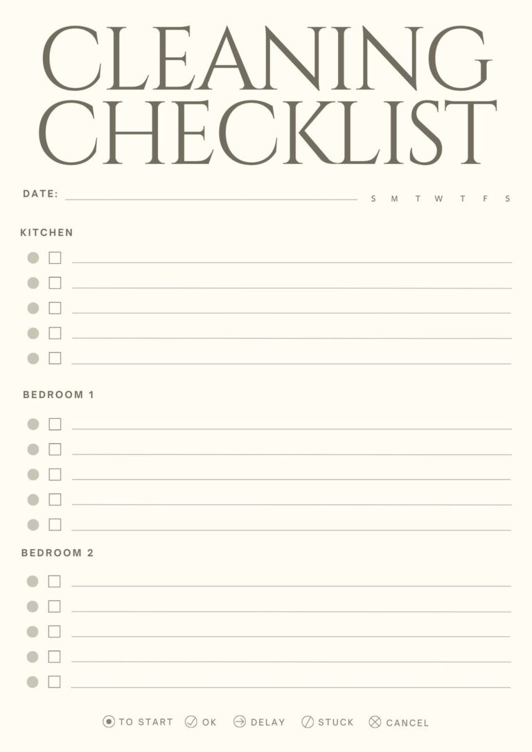 Free Printable Cleaning Checklist Templates Canva