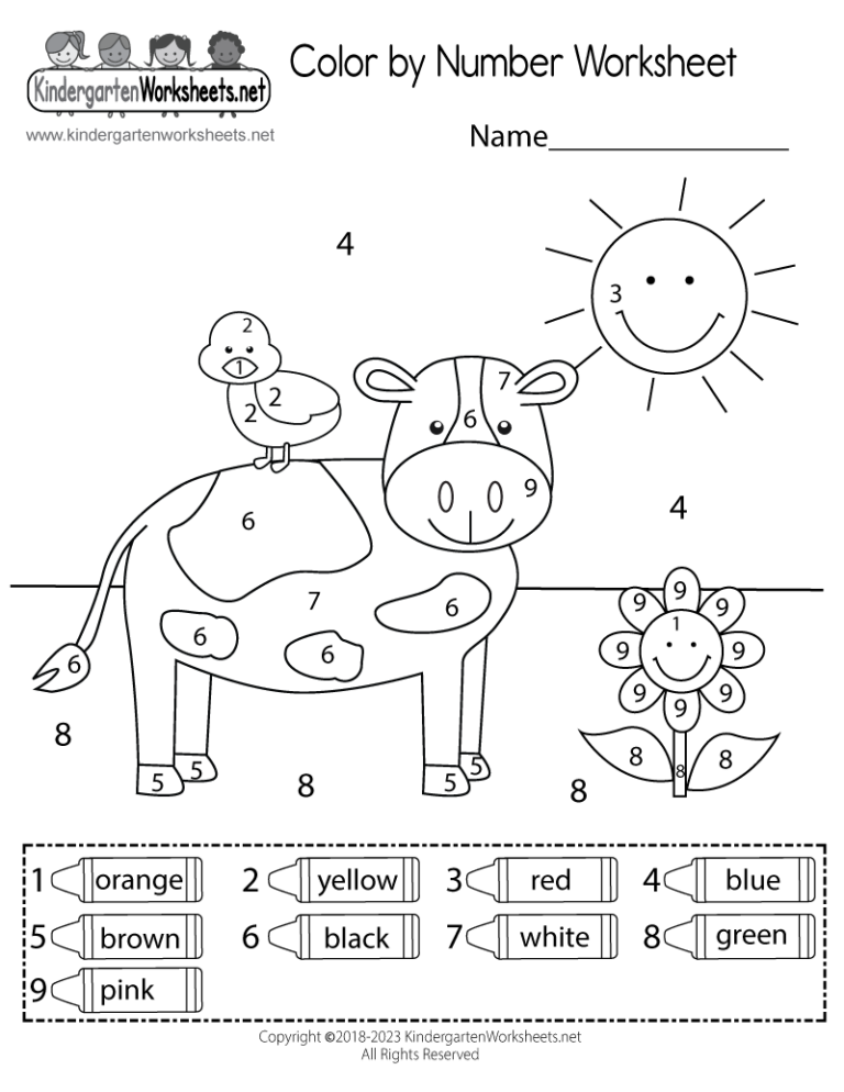 Free Printable Color By Number Worksheet