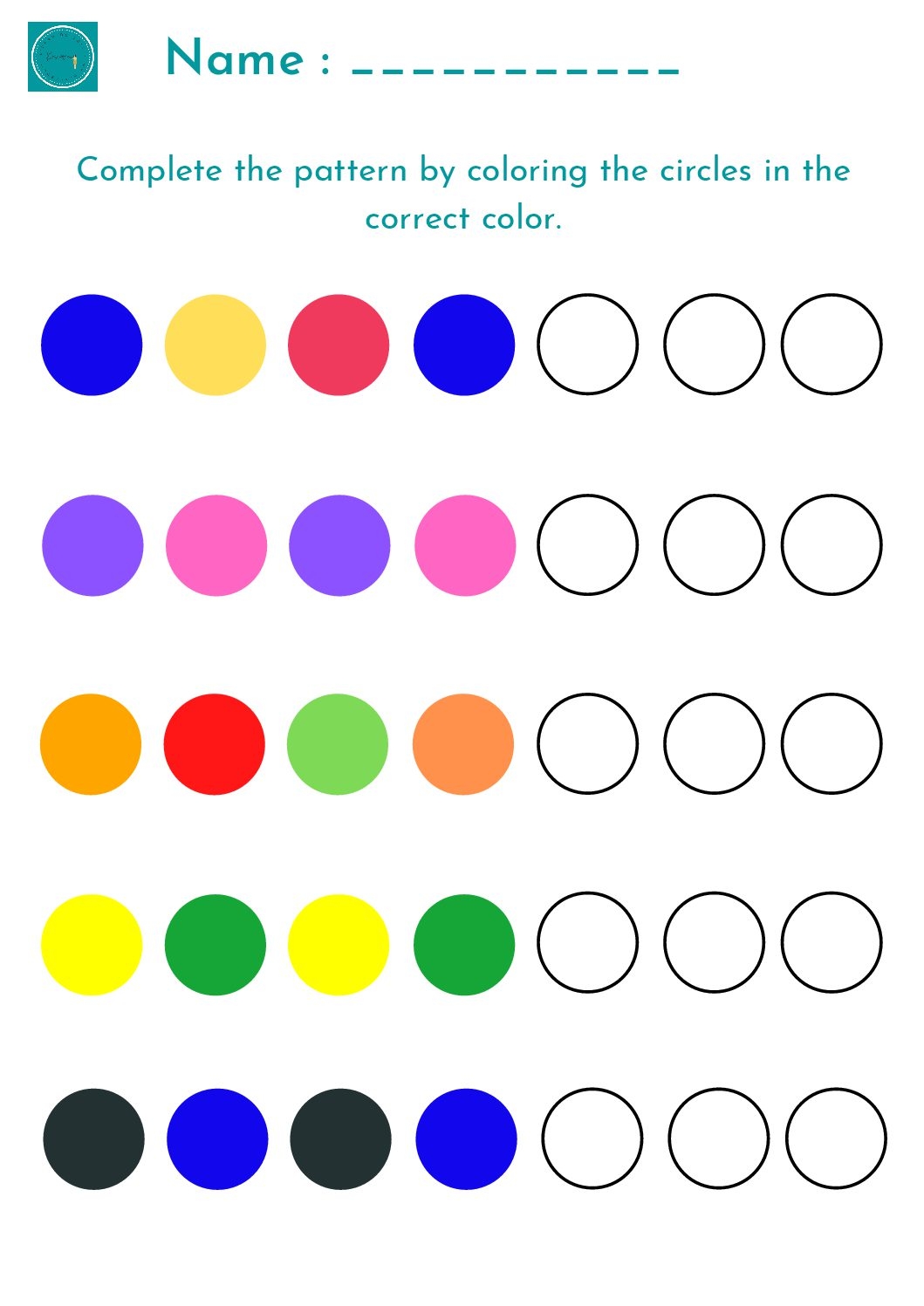 Free Printable Complete The Pattern Worksheet Teacha 