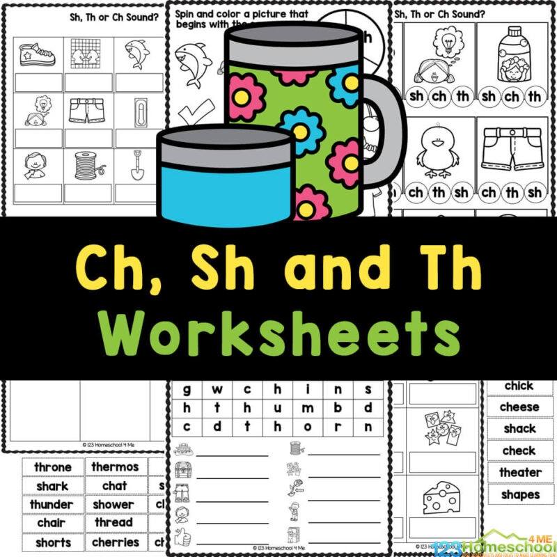 FREE Printable Consonant Digraphs Ch Sh And Th Worksheets