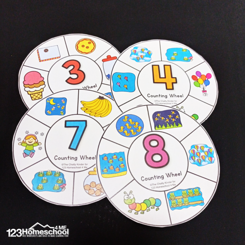 FREE Printable Counting Wheels Activity For Preschool