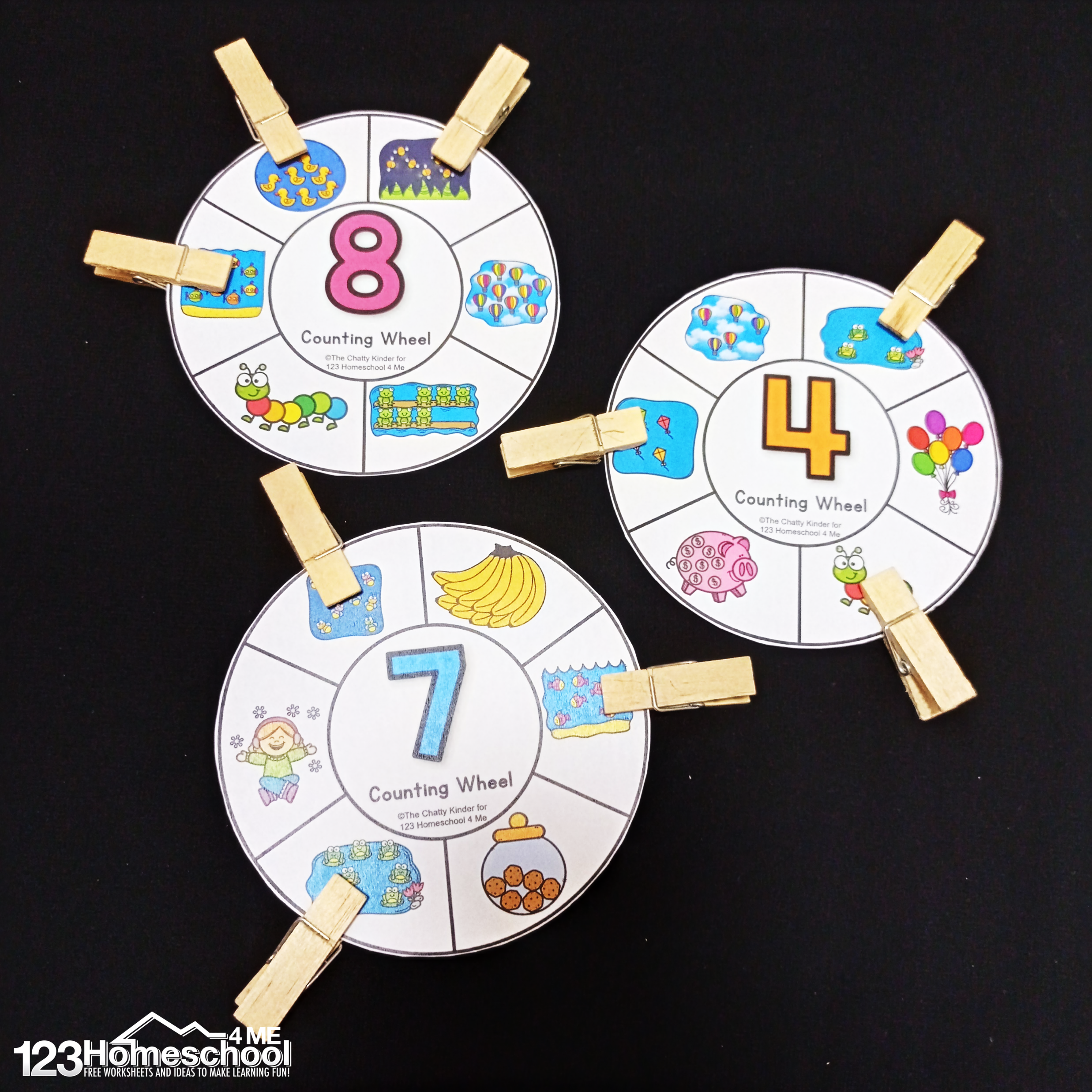 FREE Printable Counting Wheels Activity For Preschool