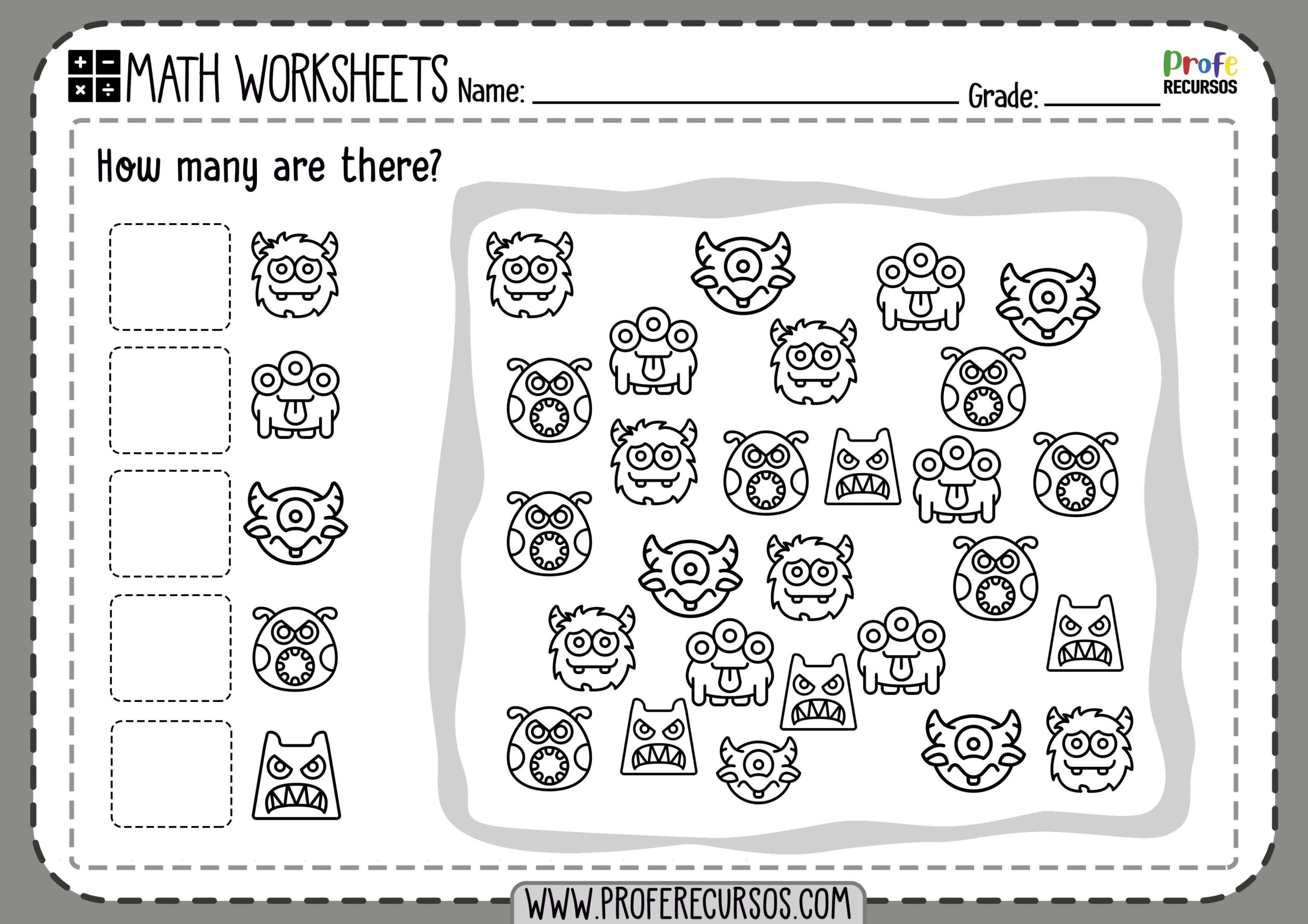 Counting Math Worksheet For Kindergarten