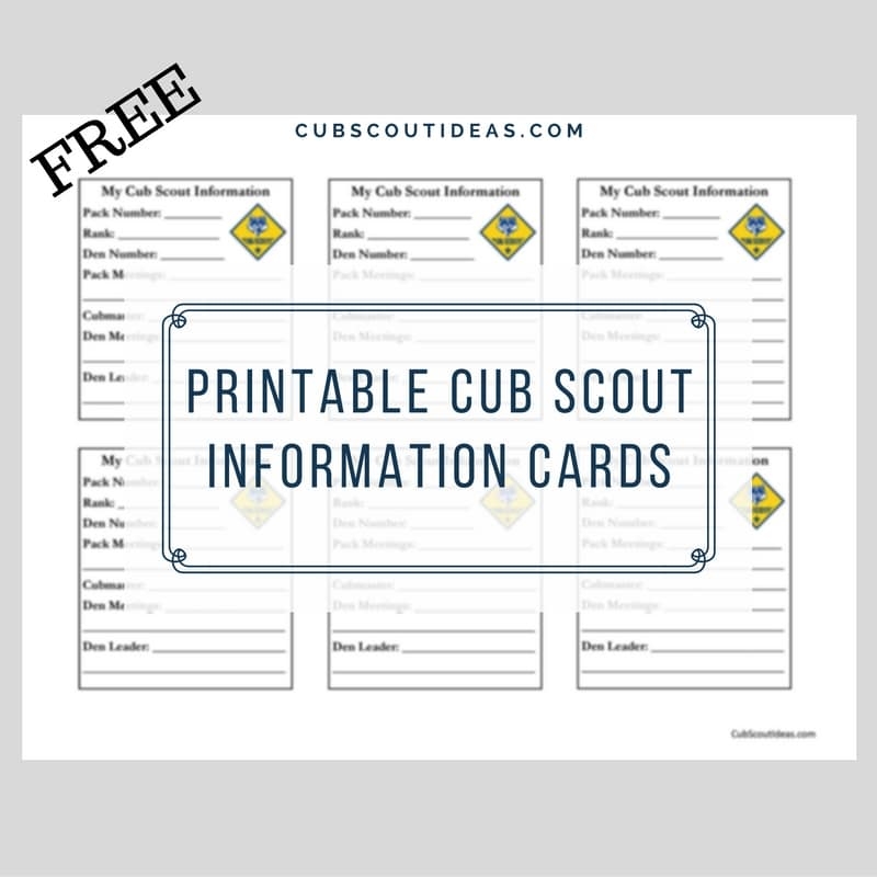 Free Printable Cub Scout Information Cards Cub Scout Ideas Free Printable Cub Scout Information Cards Cub Scout Ideas
