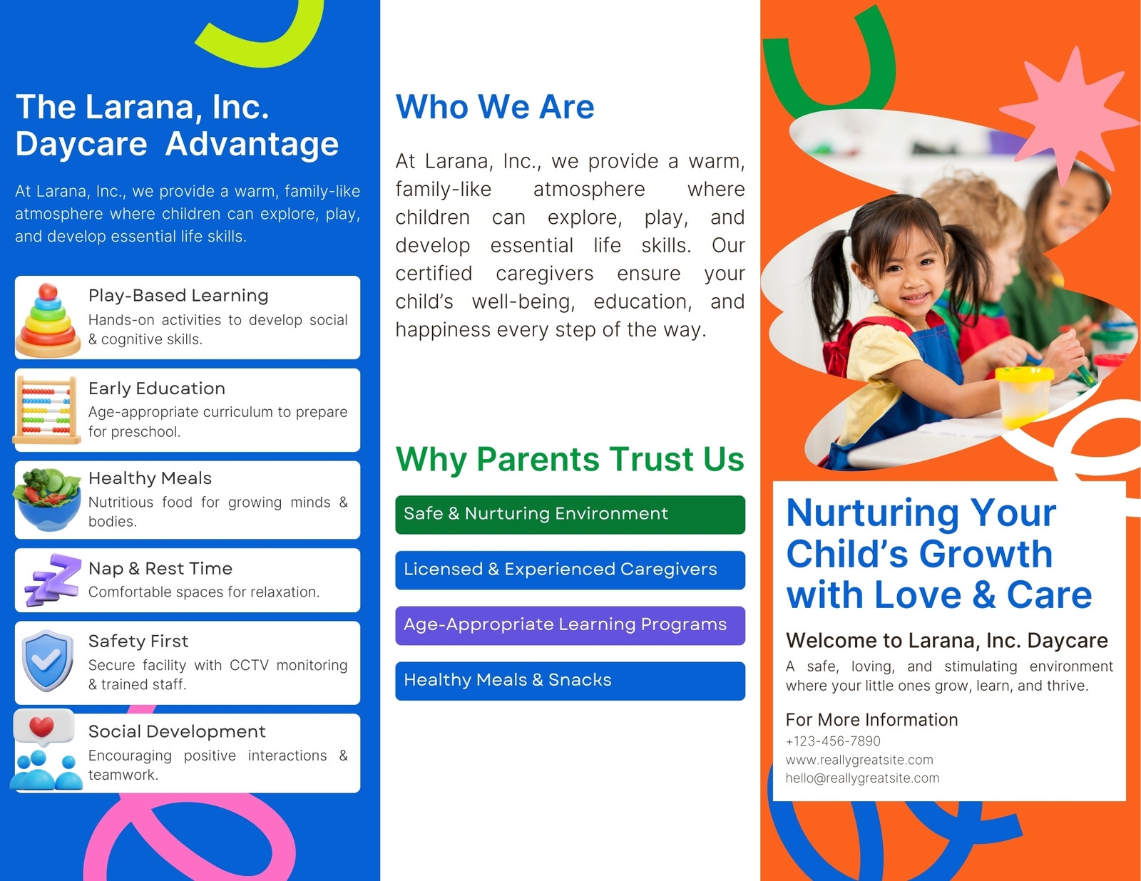 Free Printable Daycare Brochure Templates To Edit Canva Free Printable Daycare Brochure Templates To Edit Canva