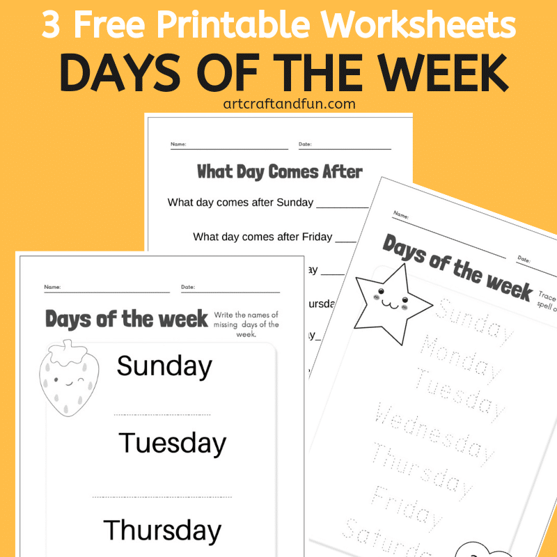 Free Printable Days Of The Week Worksheets 