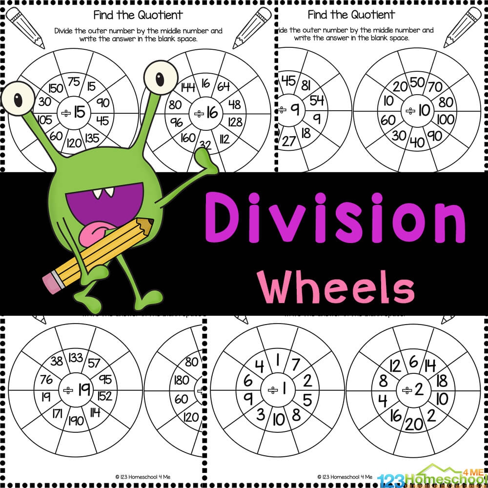 FREE Printable Division Wheels Worksheets Activity FREE Printable Division Wheels Worksheets Activity
