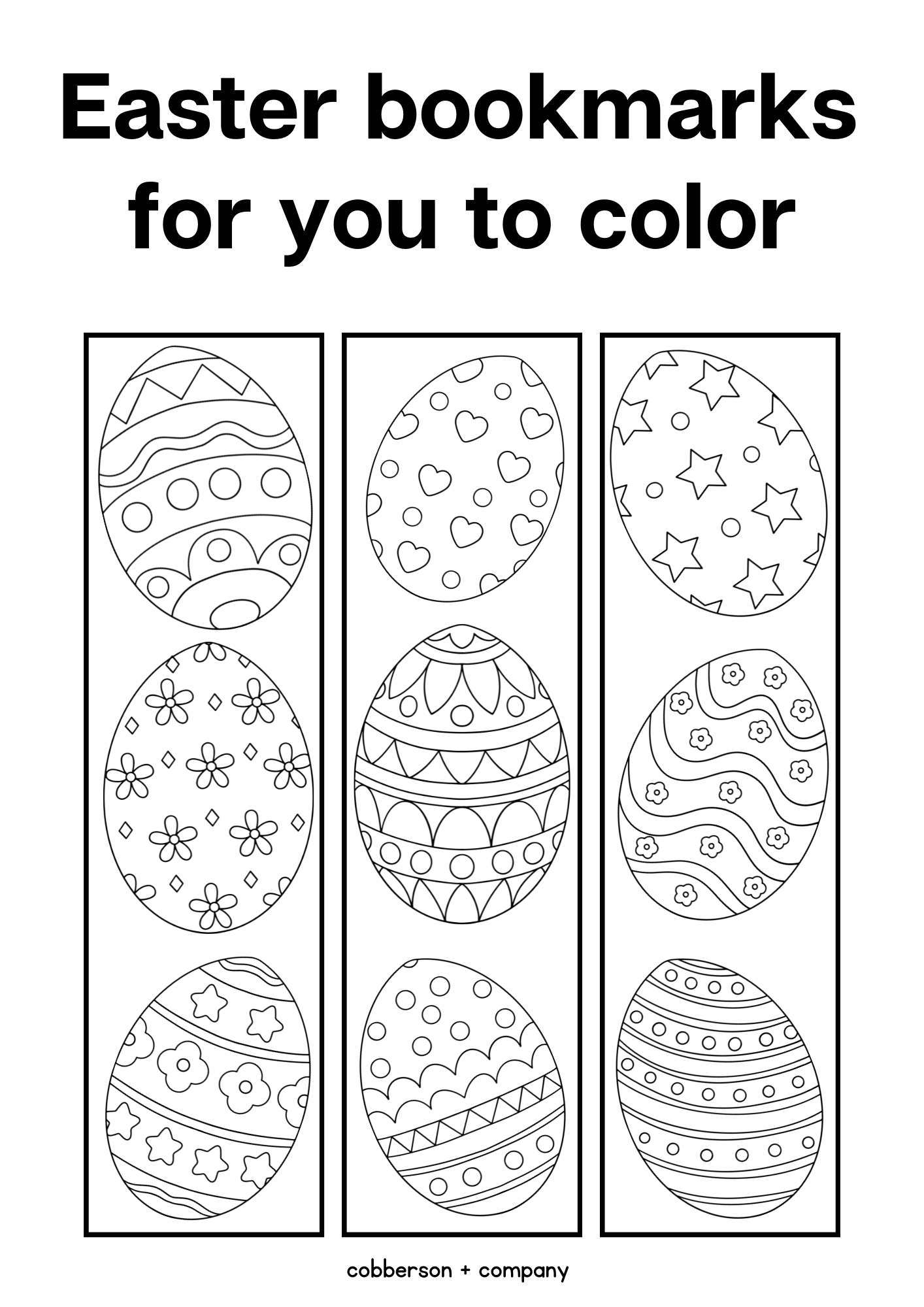 Free Printable Easter Coloring Bookmarks Cobberson Co Free Printable Easter Coloring Bookmarks Cobberson Co
