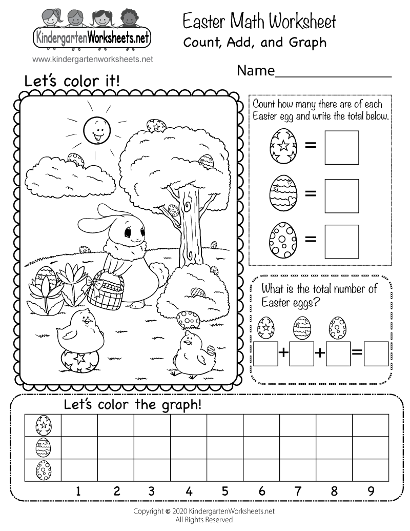 Free Printable Easter Math Coloring Worksheets