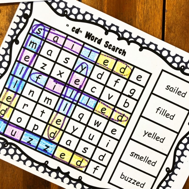 FREE Printable Ed Endings Worksheets