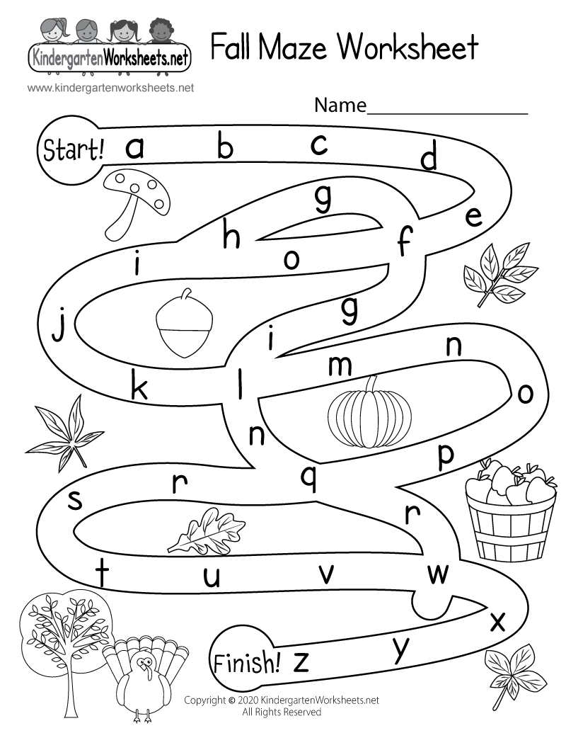 Free Printable Fall Maze Worksheet Free Printable Fall Maze Worksheet