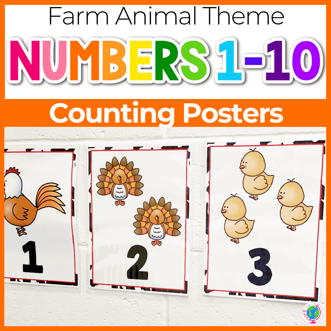 Free Printable Farm Animal Number Posters For Preschool