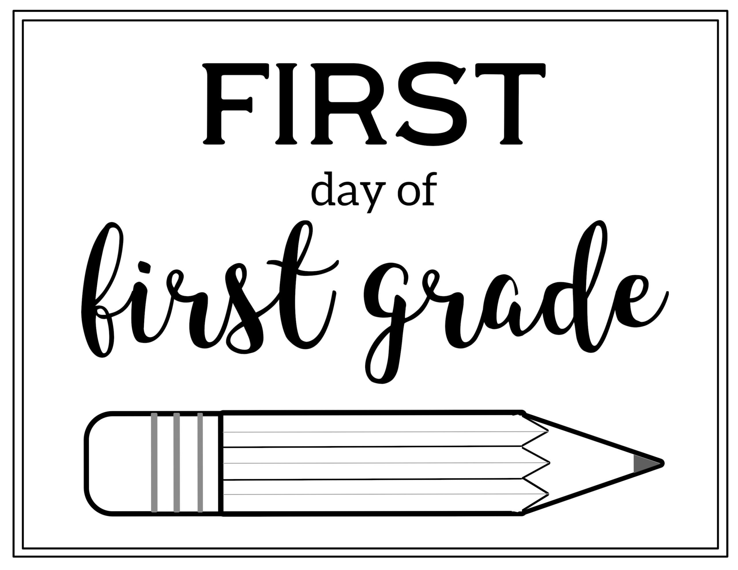 Free Printable First Day Of School Sign Pencil Paper Trail Design Free Printable First Day Of School Sign Pencil Paper Trail Design