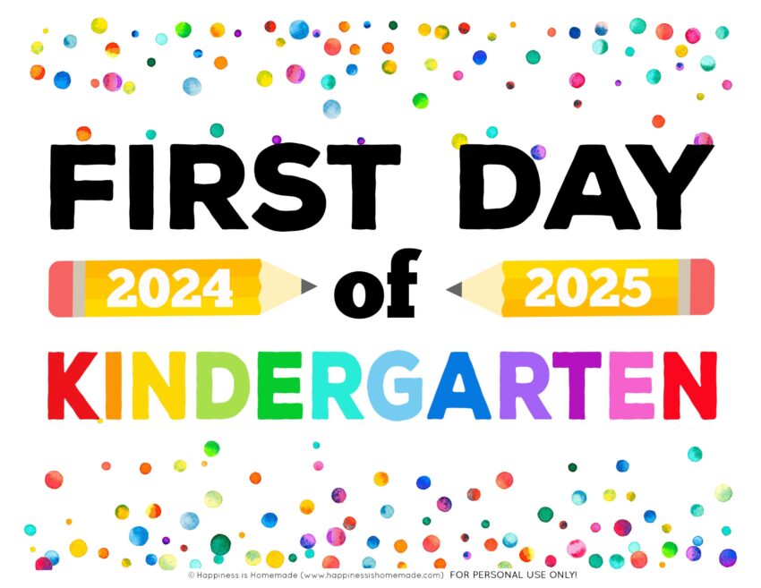 Free Printable First Day Of School Signs 2024 25 Happiness Is