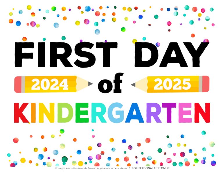 Free Printable First Day Of School Signs 2024 25 Happiness Is Homemade