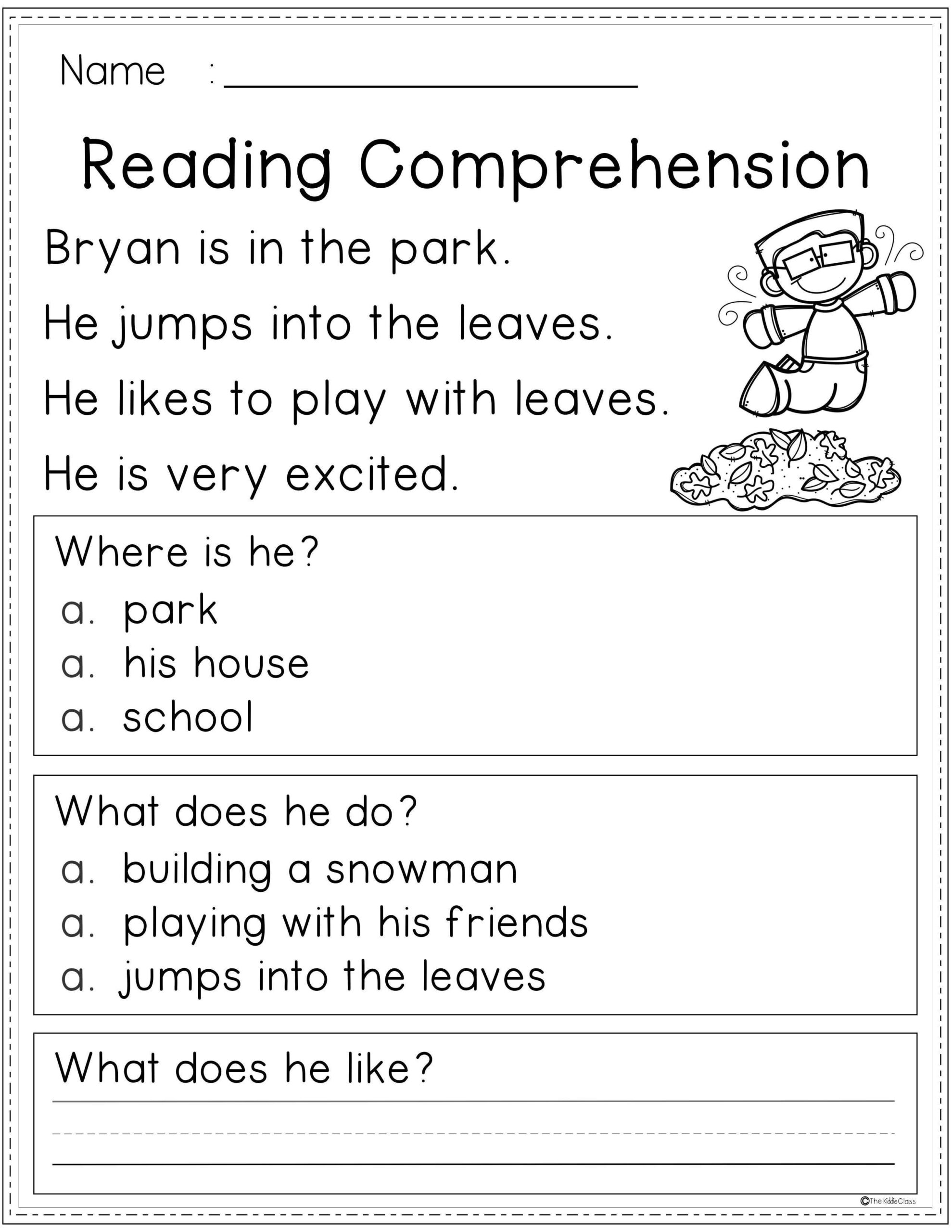 Free Printable First Grade Reading Comprehension Worksheets K5 Worksheets Library