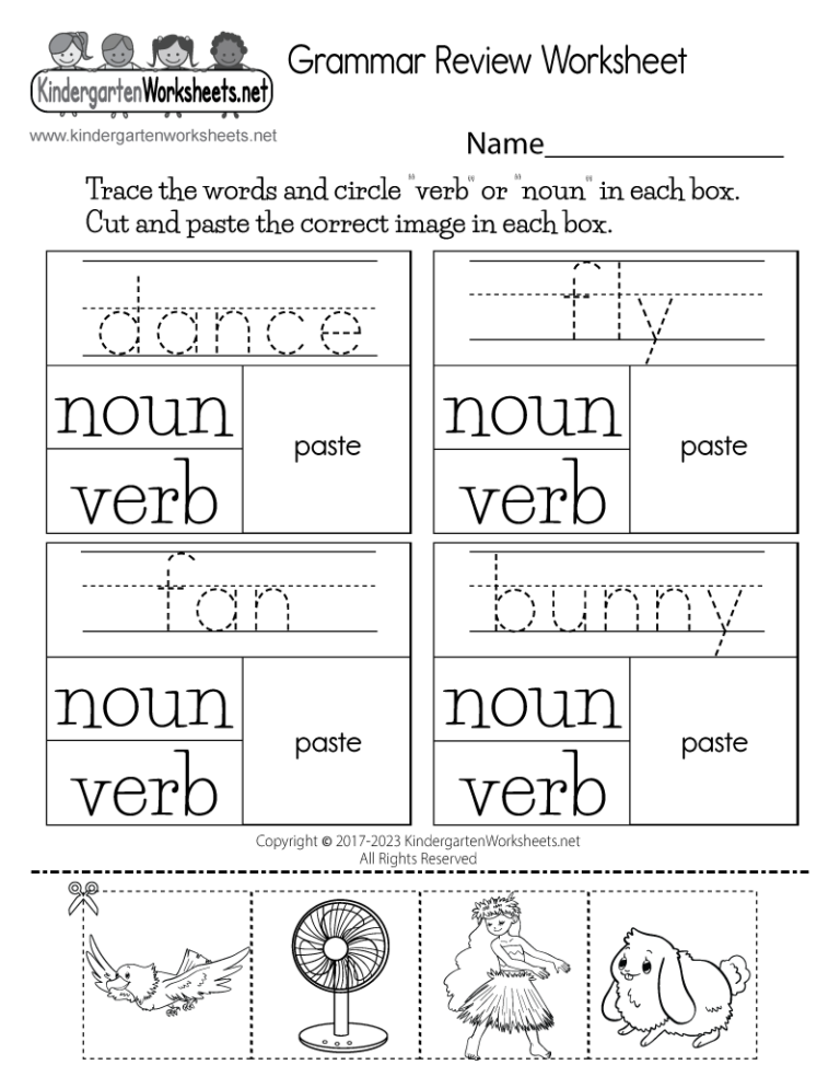 Free Printable Grammar Review Worksheet