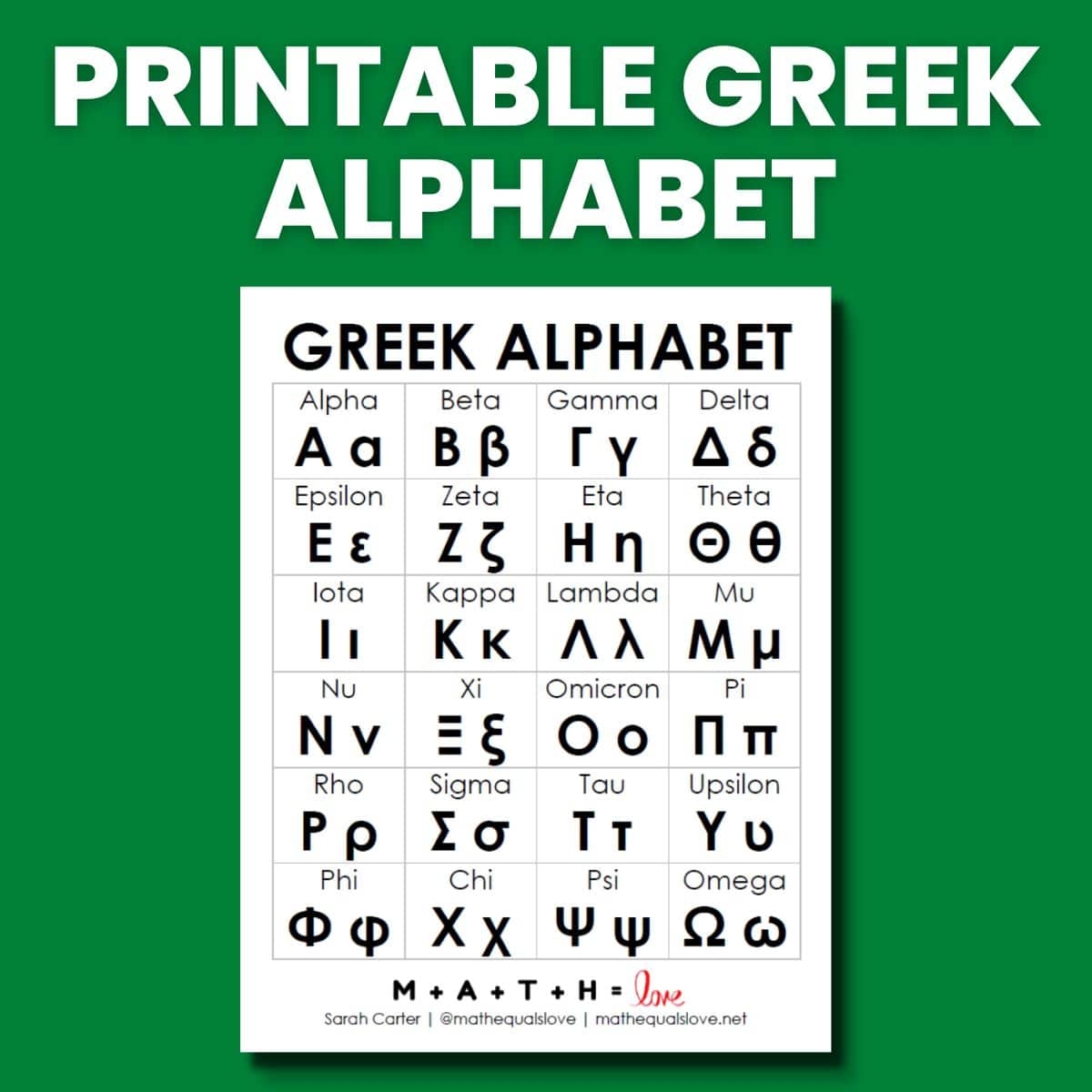 Free Printable Greek Alphabet Math Love Free Printable Greek Alphabet Math Love
