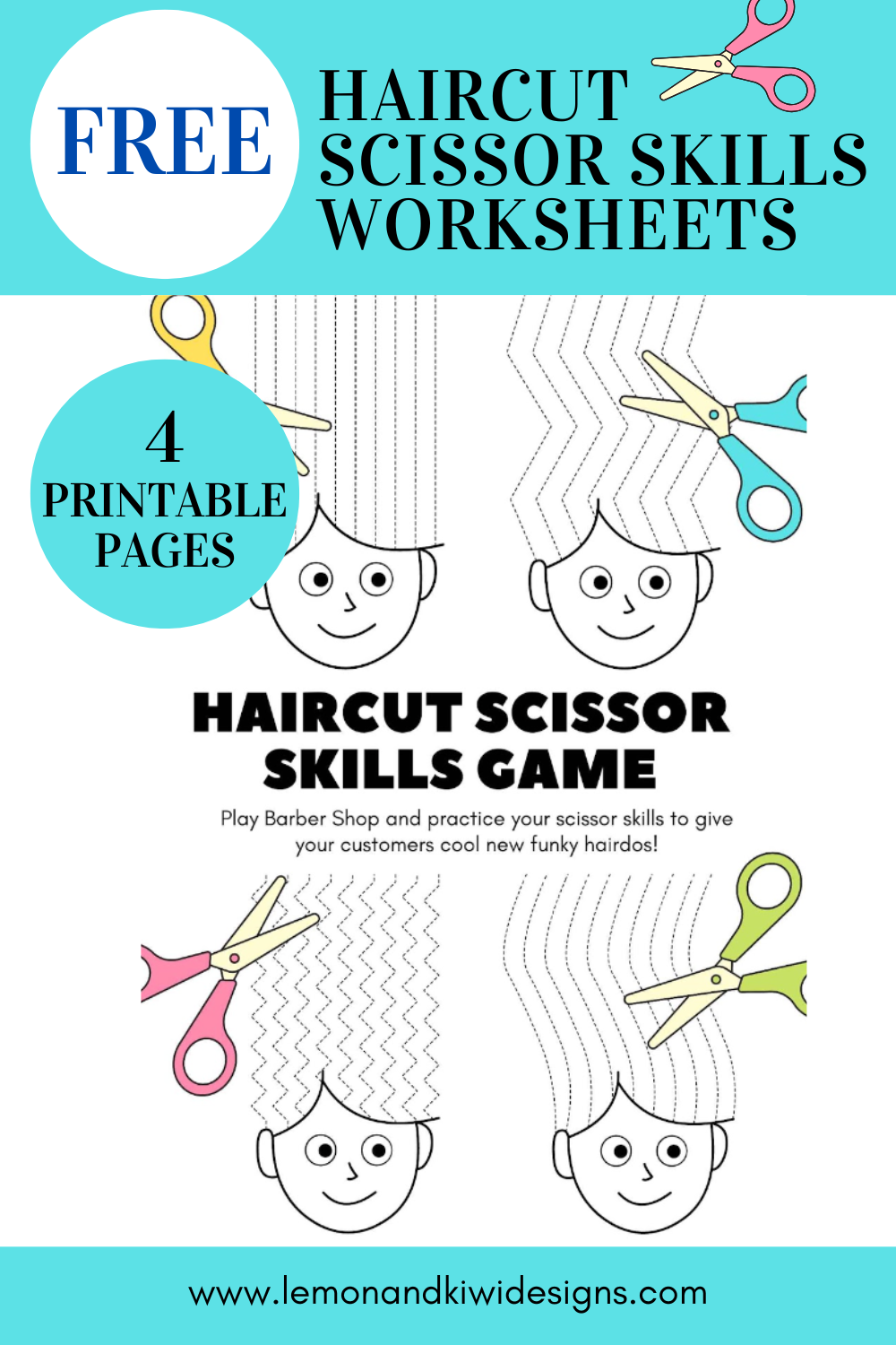 Free Printable Hair Cutting Scissor Activity Worksheets Lemon And Kiwi Designs Free Printable Hair Cutting Scissor Activity Worksheets Lemon And Kiwi Designs