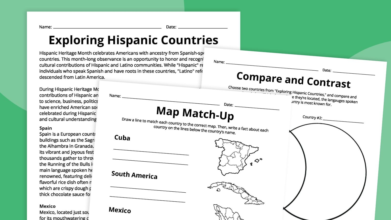 Free Printable Hispanic Heritage Month Worksheets Free Printable Hispanic Heritage Month Worksheets