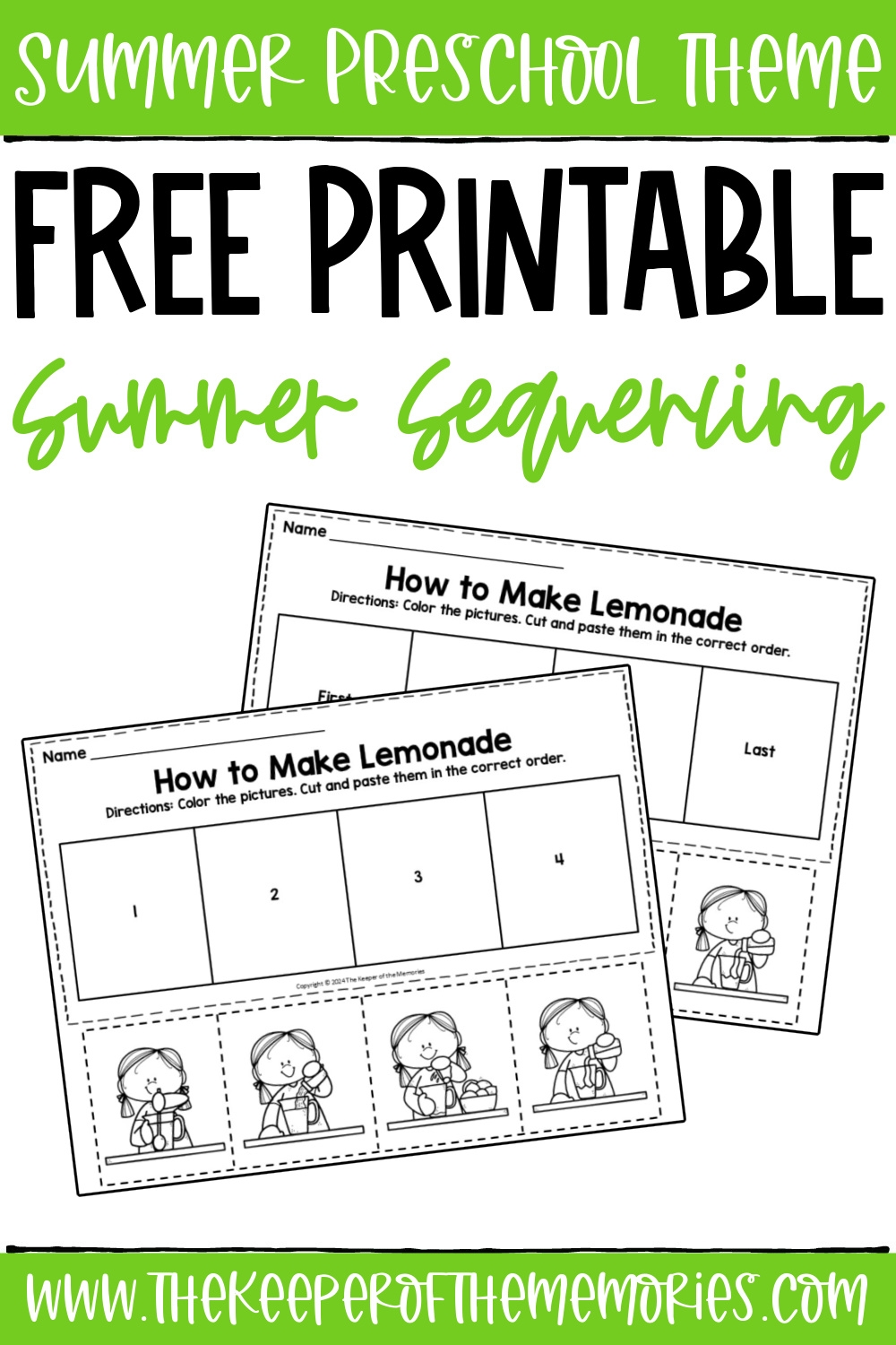 Free Printable How To Make Lemonade Summer Sequencing Worksheets The Keeper Of The Memories