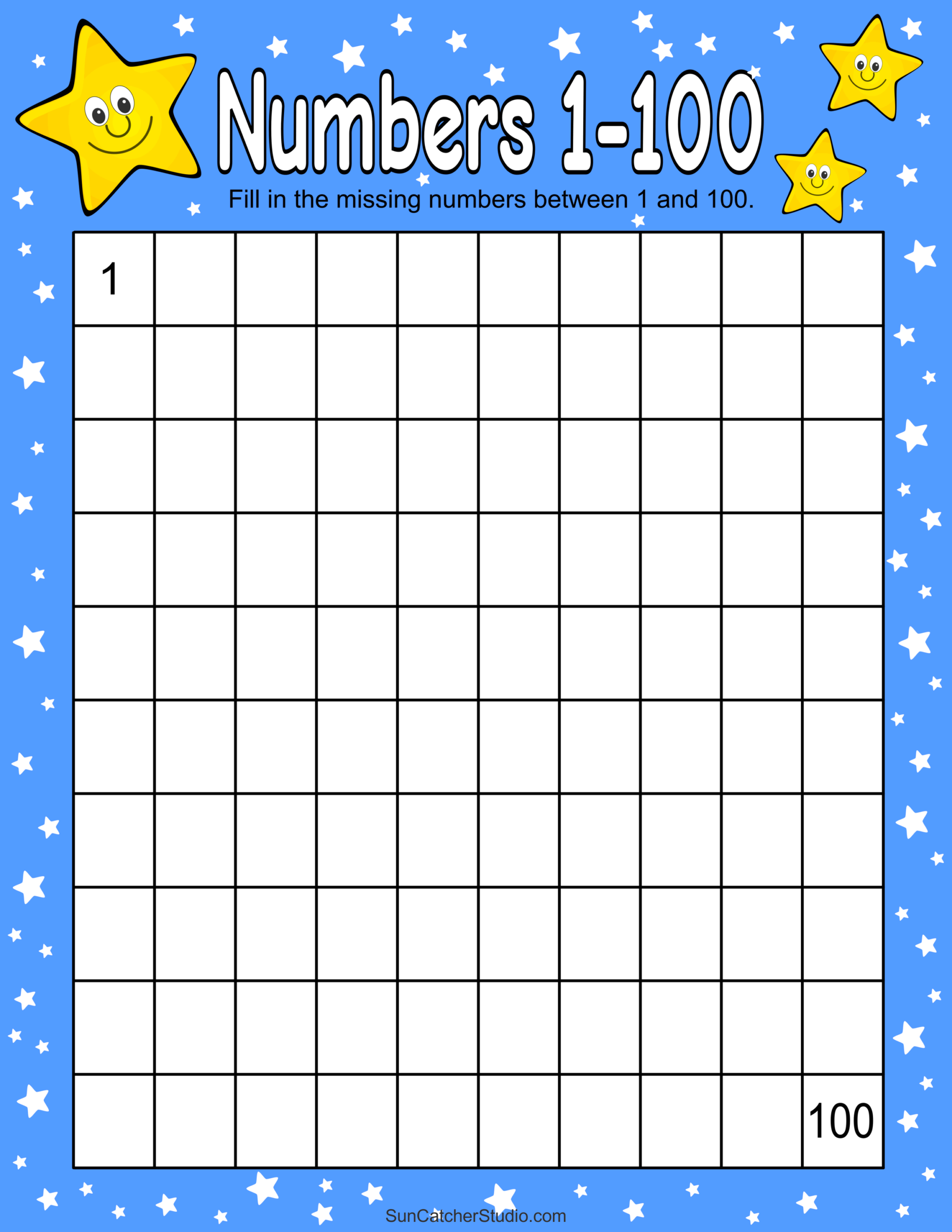 Free Printable Counting Worksheets 1-100