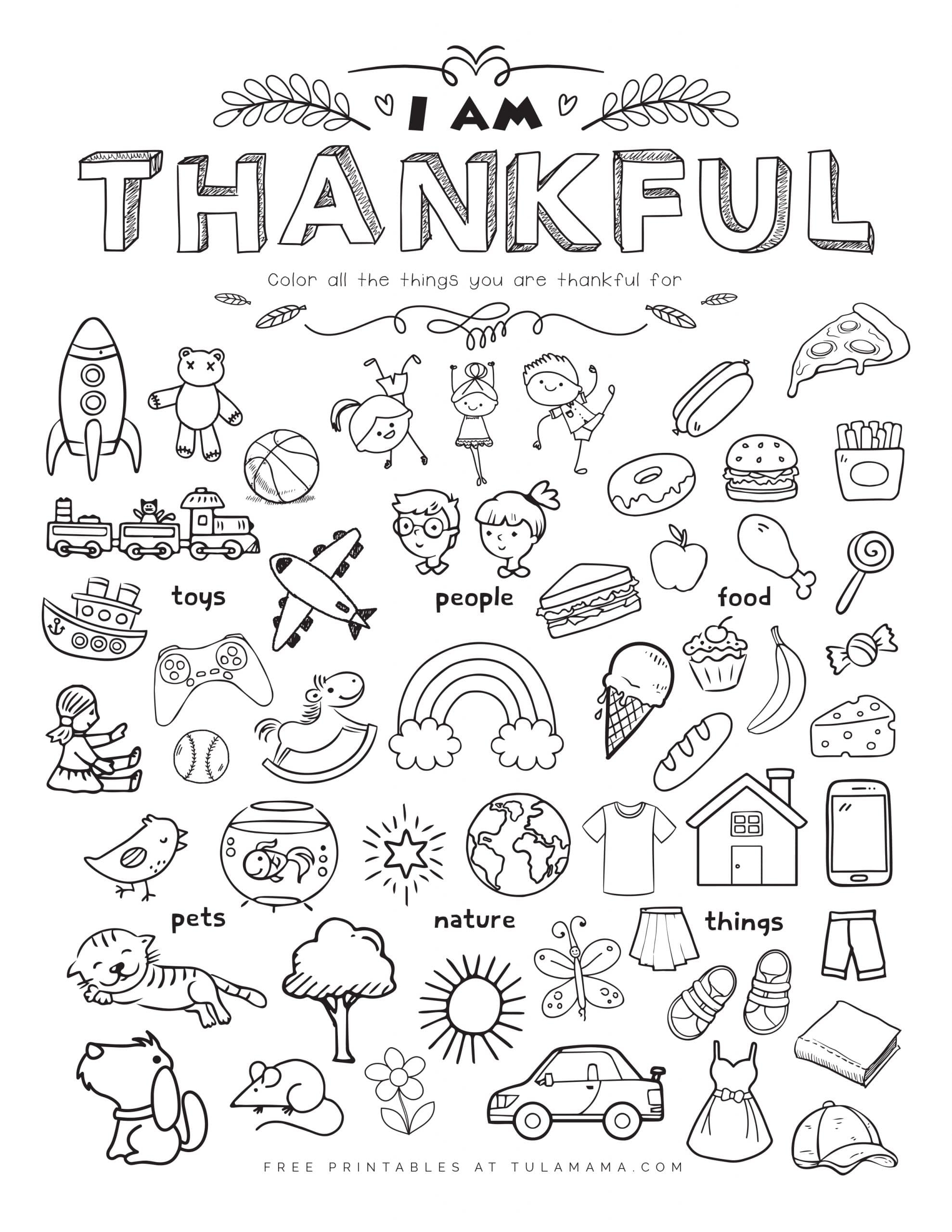 Free Printable I Am Thankful For Worksheet Tulamama