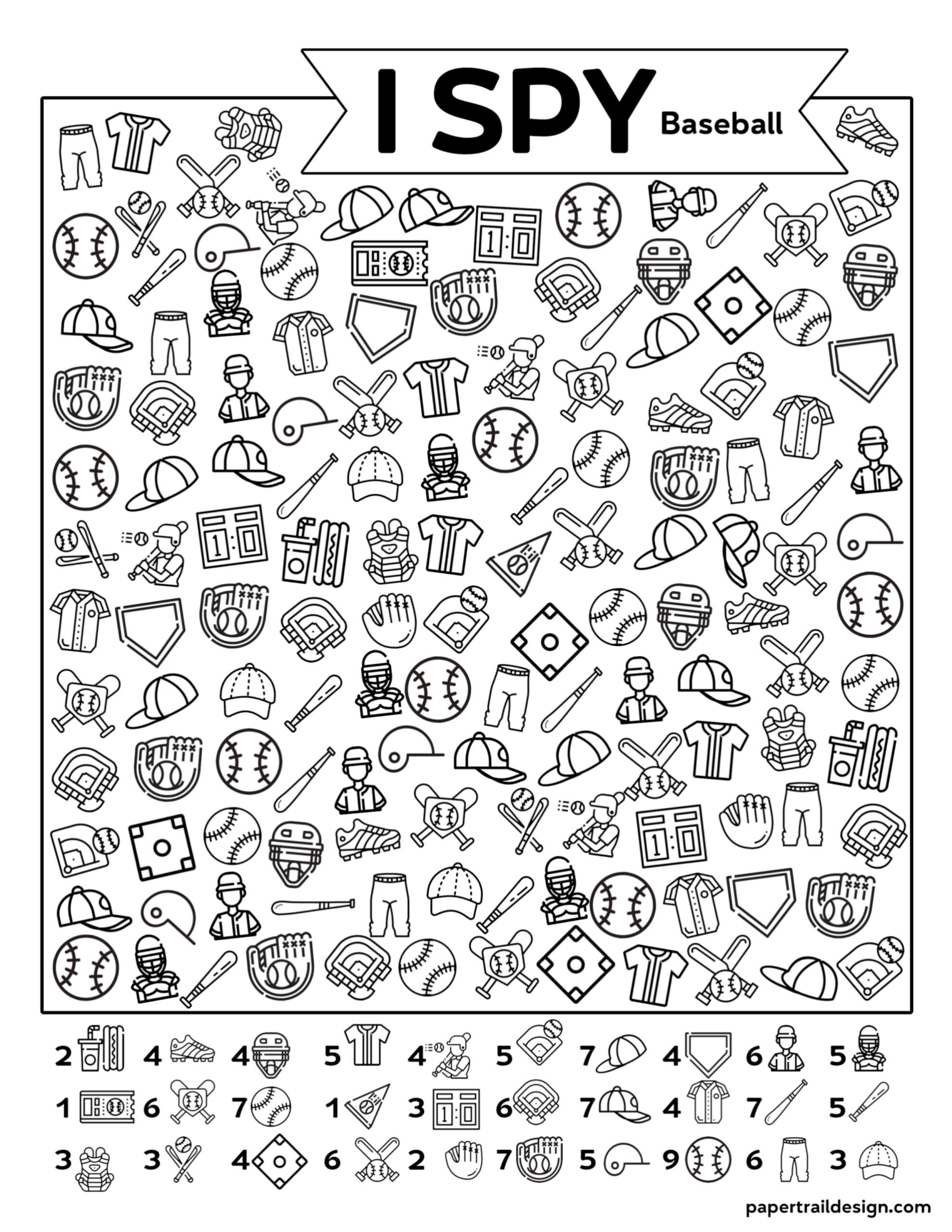 Free Printable I Spy Baseball Activity Paper Trail Design Worksheets Library Free Printable I Spy Baseball Activity Paper Trail Design Worksheets Library