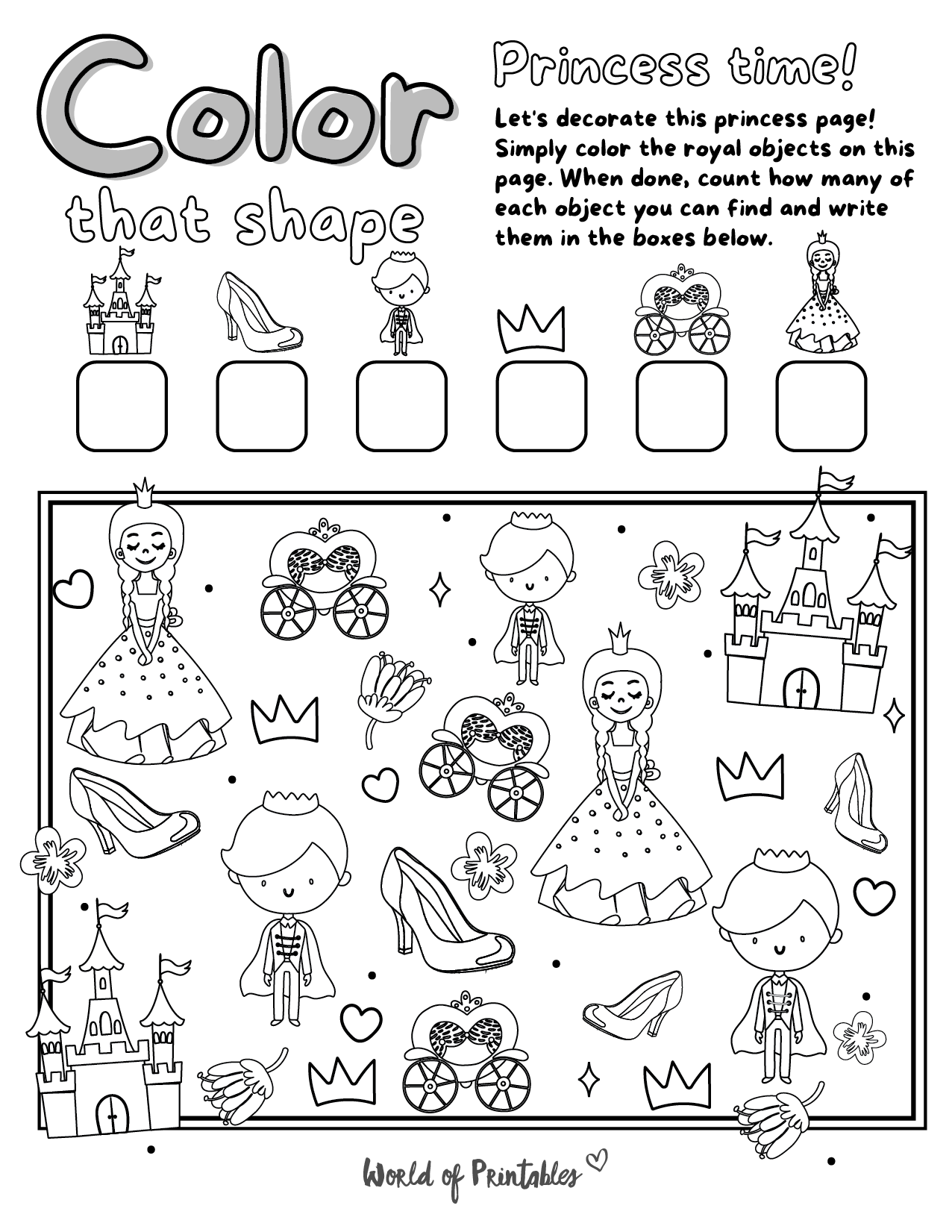 Free Printable I Spy Princess Coloring Page Game World Of Printables