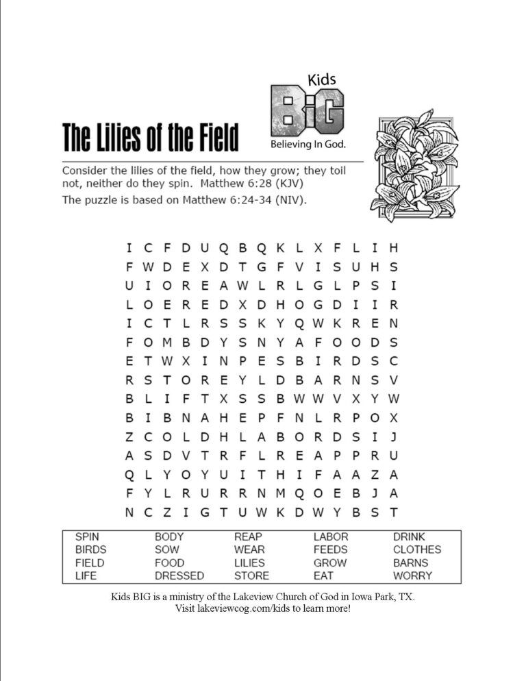 Free Printable Kjv Bible Study Lessons Worksheets Library