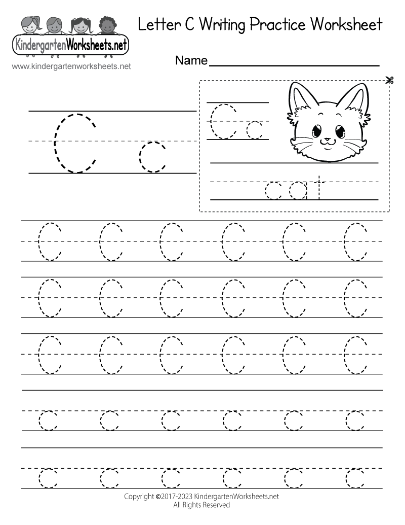 Free Printable Letter C Writing Practice Worksheet Worksheets Library
