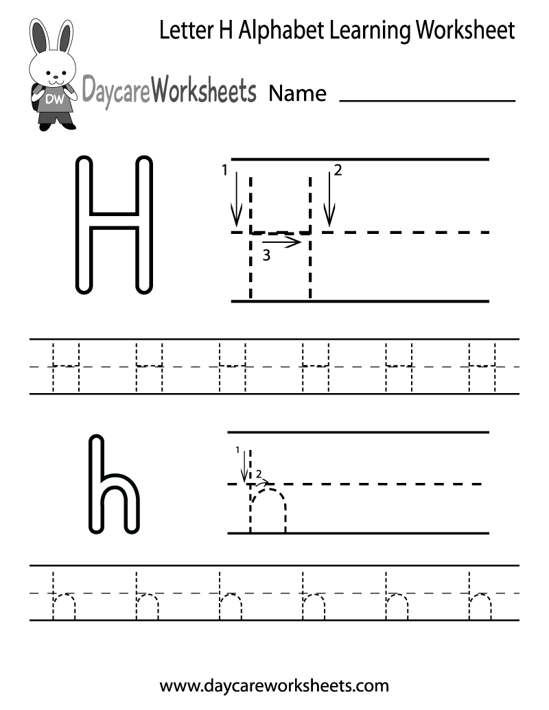 Free Printable Letter H Alphabet Learning Worksheet For Preschool Free Printable Letter H Alphabet Learning Worksheet For Preschool