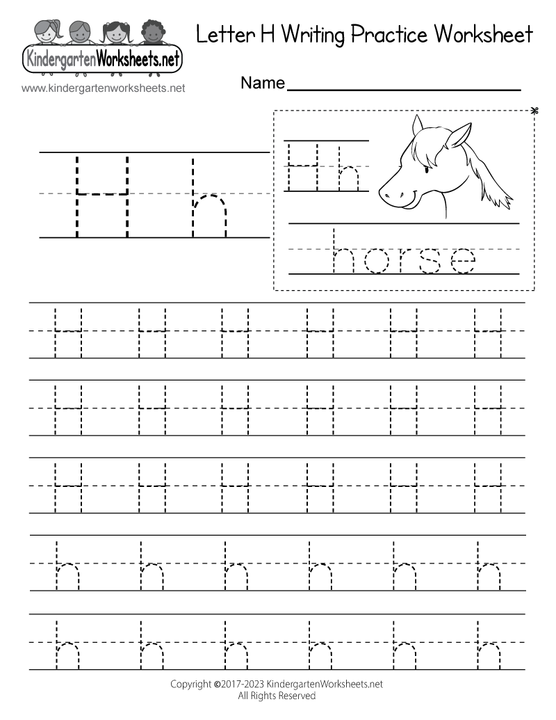 Letter H Printable Worksheets For Kindergarten