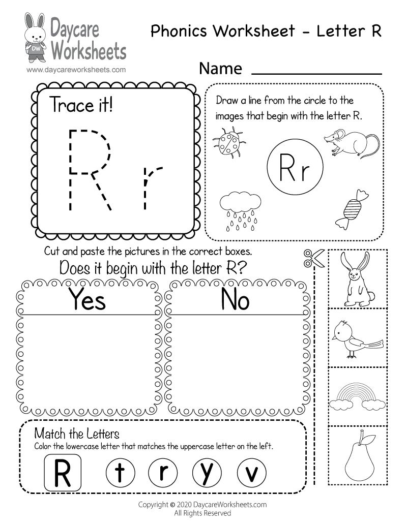 Free Printable Letter R Beginning Sounds Phonics Worksheet For Preschool Free Printable Letter R Beginning Sounds Phonics Worksheet For Preschool