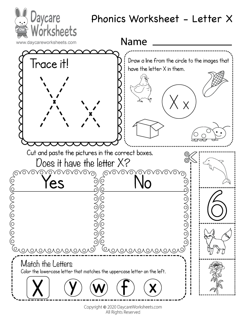 Preschool Letter X Worksheet Printables