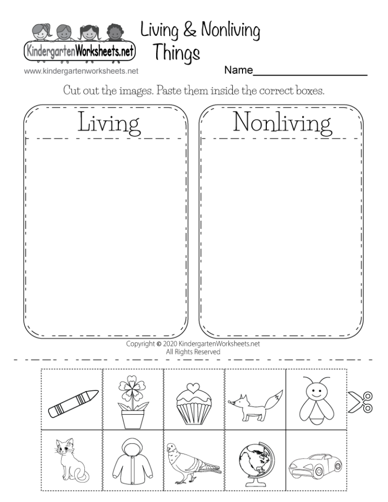 Free Printable Living And Nonliving Things Worksheet