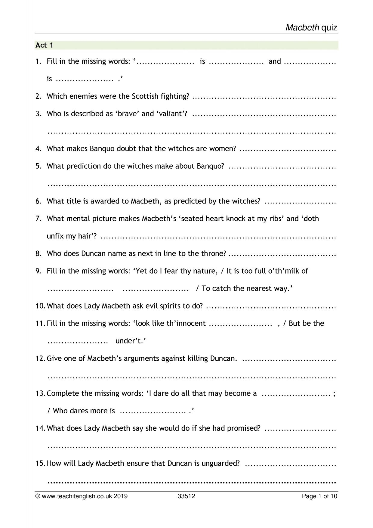 Free Printable Macbeth Quiz Questions And Answers Download Free Printable Macbeth Quiz Questions And Answers Png Images Free Worksheets On Clipart Library