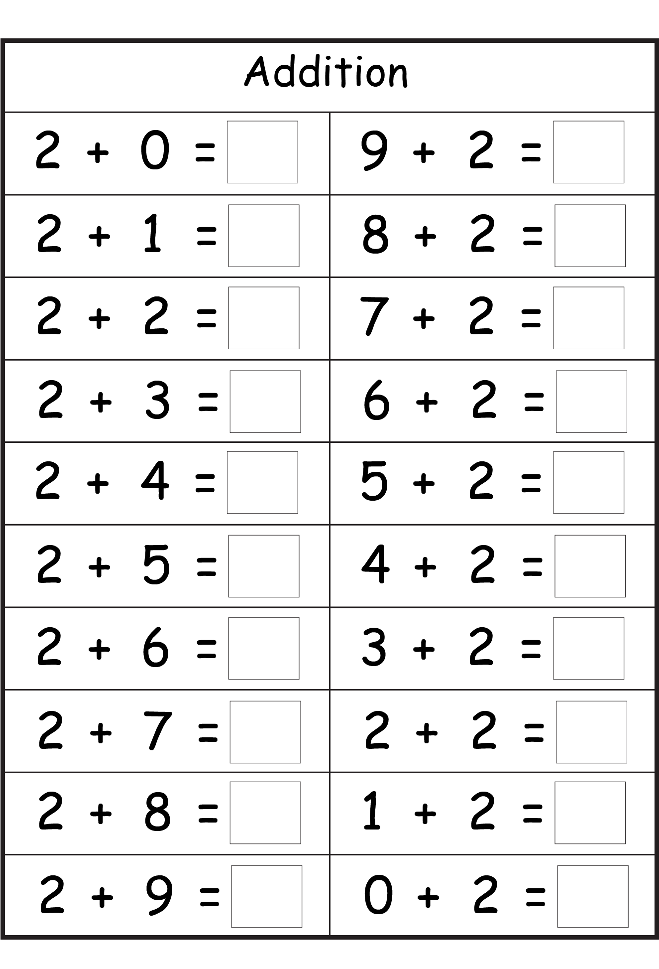 Free Printable Math Addition Worksheets For Kids Worksheet School Free Printable Math Addition Worksheets For Kids Worksheet School