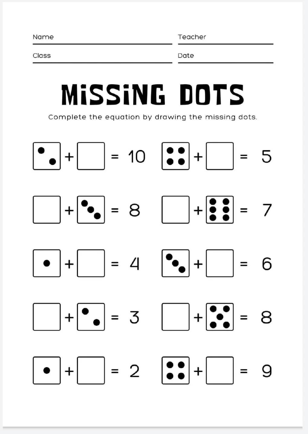 Grade 1 Maths Worksheets