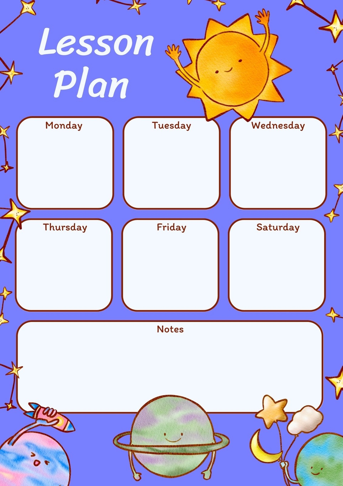 Free Printable Monthly Lesson Plan Templates Canva