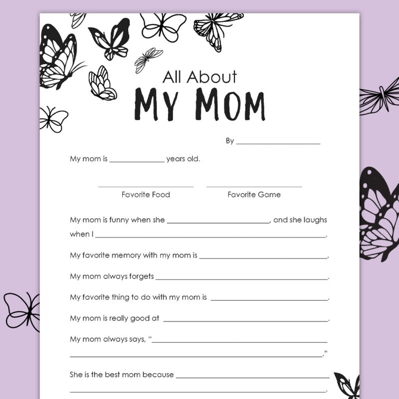 Free Printable Mother s Day Questionnaire Free Printable Mother s Day Questionnaire