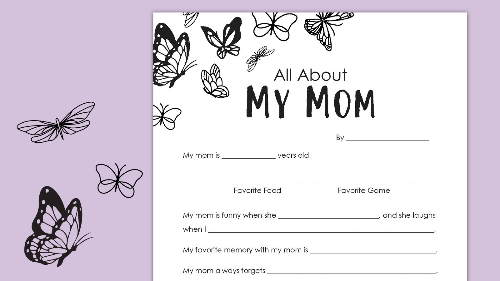 Free All About Mom Preschool Printable
