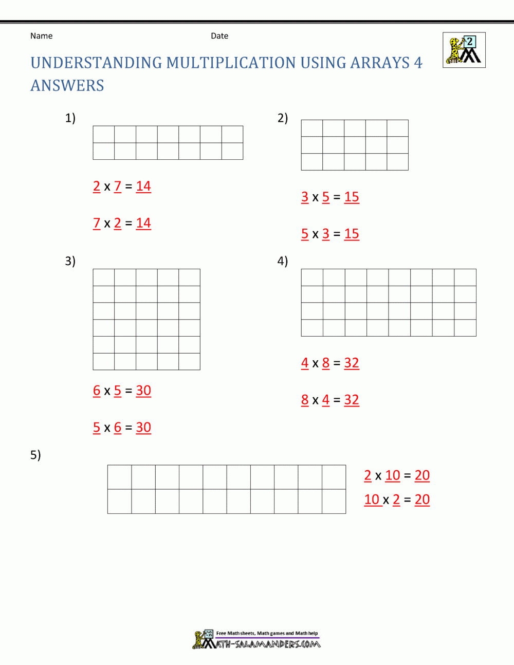 Printable Multiplication Arrays Worksheets Printable Multiplication Arrays Worksheets