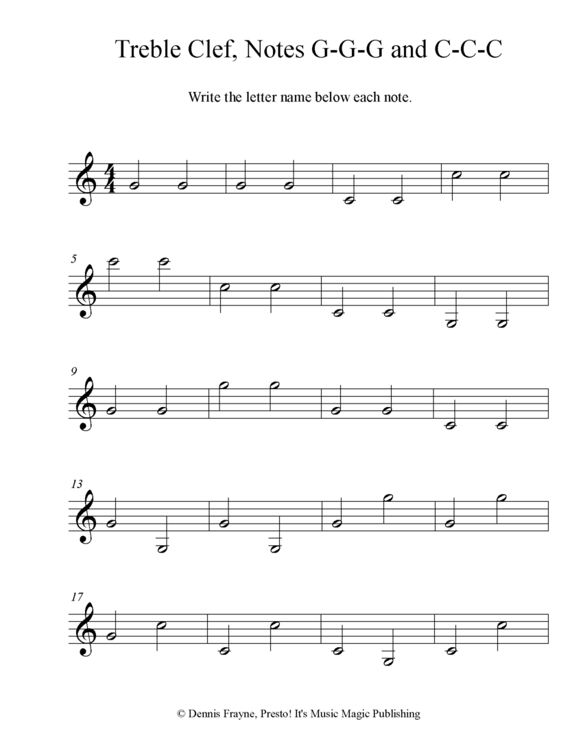 FREE Printable Music Note Naming Worksheets Presto It s Music Magic Publishing