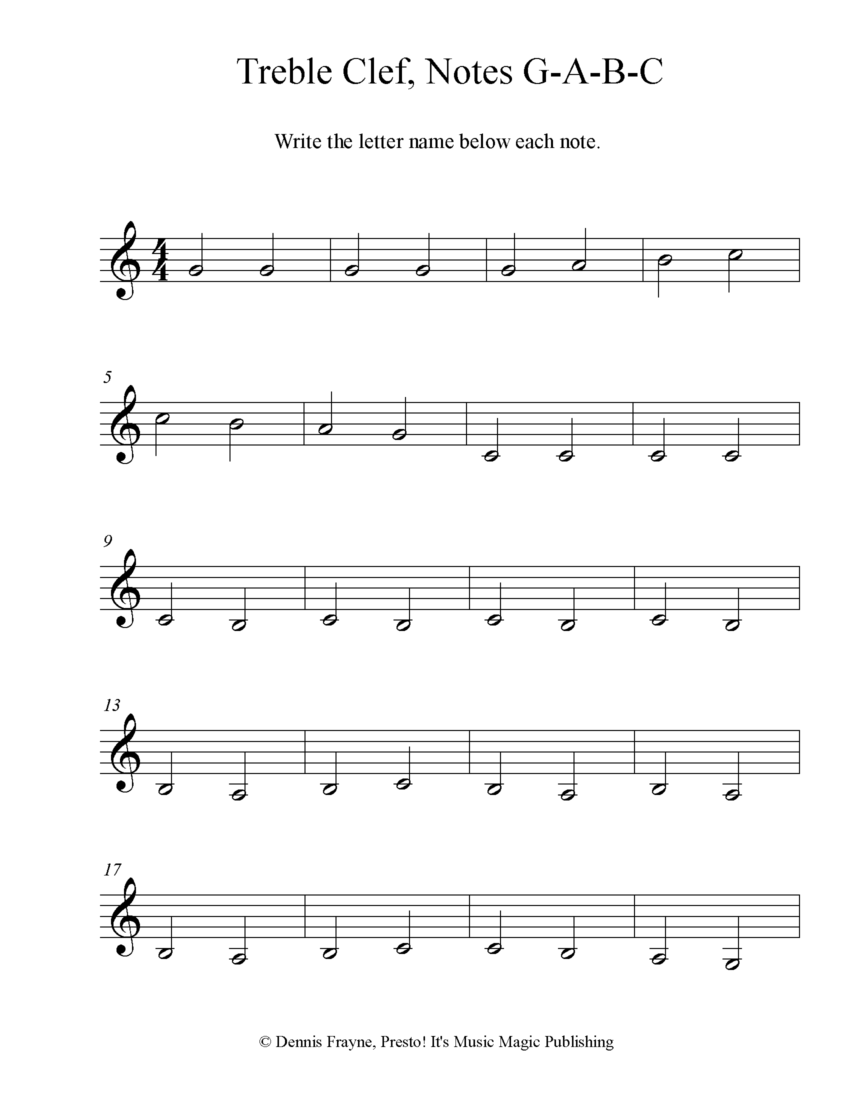 FREE Printable Music Note Naming Worksheets Presto It s Music Magic Publishing