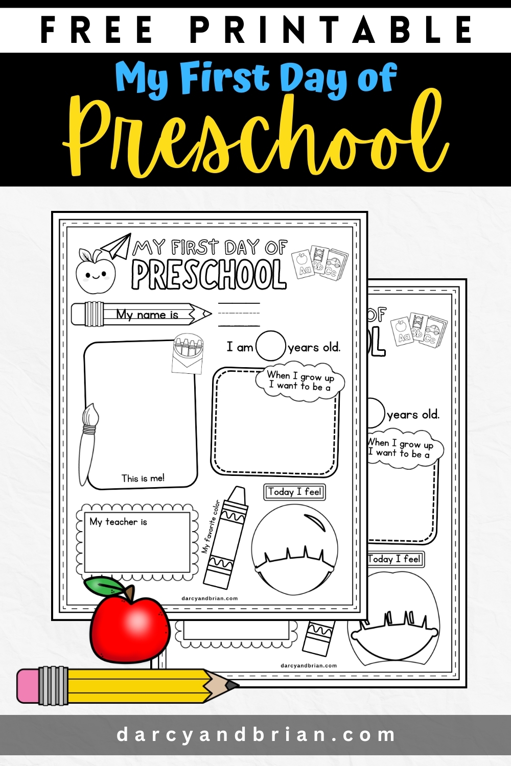 Free Printable My First Day Of Preschool Worksheet Free Printable My First Day Of Preschool Worksheet
